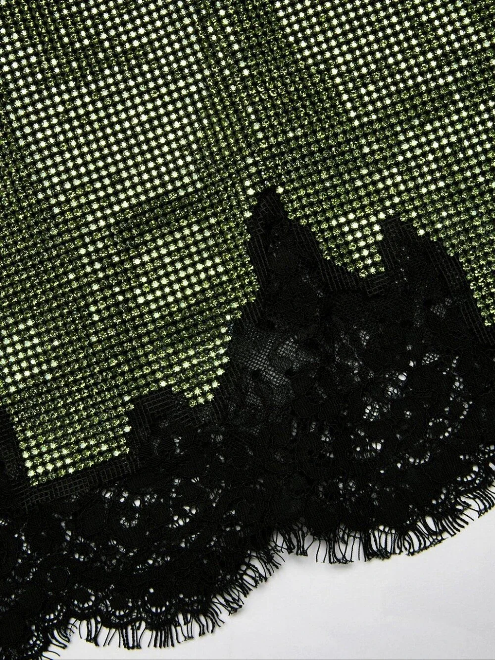 Self Portrait Green Crystal Chainmail Top - Picture 6 of 6